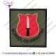 SCHOOL OF INFANTRY BAYONET ON SHIELD WITH WORDS ON OLIVE SQUARE EMBROIDERED FORMATION ARM BADGE