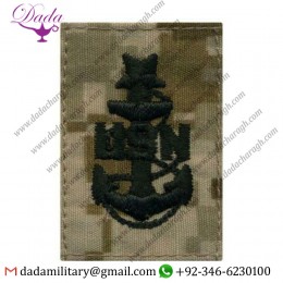 U.S. NAVY CAP DEVICE DESERT DIGITAL EMBROIDERED E8 SENIOR CHIEF PETTY OFFICER