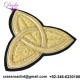 2 Hand-Embroidered, Bullion Appliques. Gold Trinity
