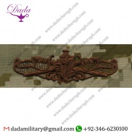 U.S. NAVY EMBROIDERED BADGE SURFACE WARFARE SUPPLY SEW ON TYPE II DESERT DIGITAL