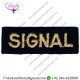 SIGNAL (SHOULDER TITLE) YELLOW ON DARK BLUE EMBROIDERED CIVIL DEFENCE