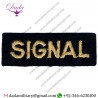SIGNAL (SHOULDER TITLE) YELLOW ON DARK BLUE EMBROIDERED CIVIL DEFENCE