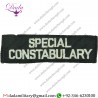 SPECIAL CONSTABULARY - RECTANGULAR CHEST BADGE WHITE ON BLACK EMBROIDERED UK