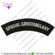 SPECIAL CONSTABULARY SHOULDER TITLE - NO BORDER WHITE ON BLACK EMBROIDERED UK