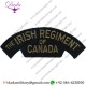 THE IRISH REGIMENT  OF CANADA - OLD TYPE BEIGE ON GREEN EMBROIDERED NON-BRITISH ARMY SHOULDER TITLE