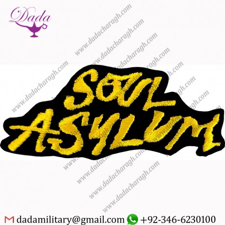 Soul Asylum - Yellow Logo on Black - Embroidered Iron On or Sew On Patch