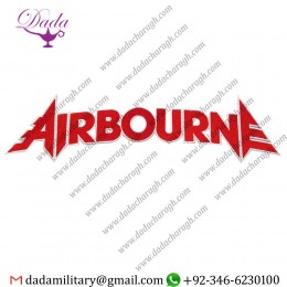 UNISEX AIRBOURNE IRON ON EMBROIDERED PATCH - (RED)