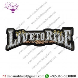 Unisex Live to Ride Iron on Embroidered Biker Patch X-Large for Clothing