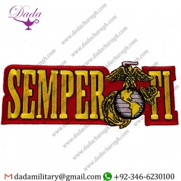 UNITED STATES US MARINE CORPS SEMPER FI IRON OR SEW ON EMBROIDERED SHOULDER PATCH