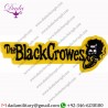 THE BLACK CROWES - LOGO WITH CROW ON YELLOW - EMBROIDERED IRON ON OR SEW ON PATCH