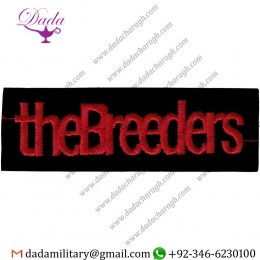 THE BREEDERS - RED ON BLACK LOGO - EMBROIDERED IRON ON OR SEW ON PATCH