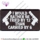 TRIED BY 12 CARRIED BY 6 GUN CONTROL FUNNY NRA SEW ON - IRON ON BIKER VEST PATCH