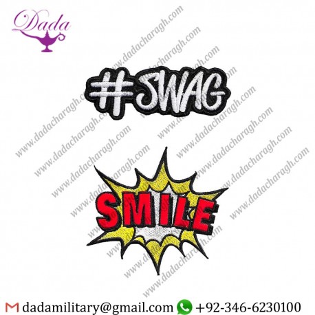 UNIQUE EMBROIDERED SEW ON PATCH COMBO (SWAG SMILE)