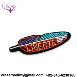 HAND Embroidery Brooch Leaf Custom Design Brooch Pin