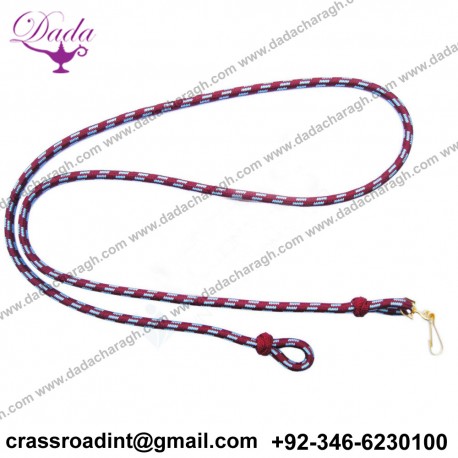 Lanyard Silk Maroon and Sky Blue Flacks, Single Cord, Gold Hook,