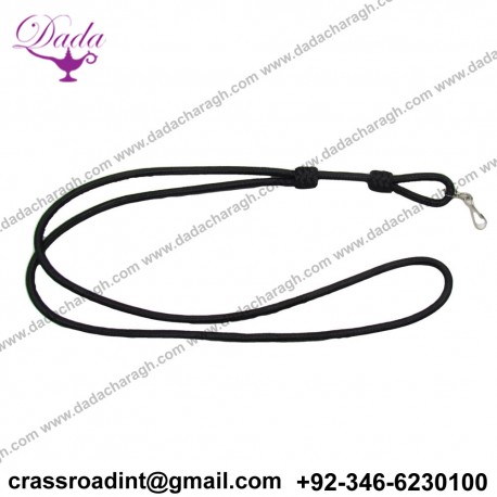 Lanyard Single Cord Black Silk with Chrome Hook