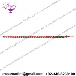 MERCIAN REGIMENT DOUBLE CORD CERISE, GREEN AND BUFF LANYARD - BRITISH ARMY WARRANT OFFICERS