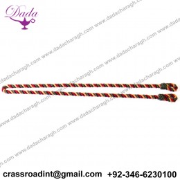 MERCIAN REGIMENT SINGLE CORD CERISE, GREEN AND BUFF LANYARD - BRITISH ARMY