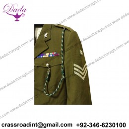 Genuine British Military Dress Lanyard For Parades Ceremony Asst Regiments Dark green and light green