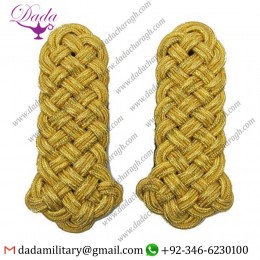 SHOULDER BOARD ALL GOLD WIRE CORD BLACK BACKING FEMALE GENERALS