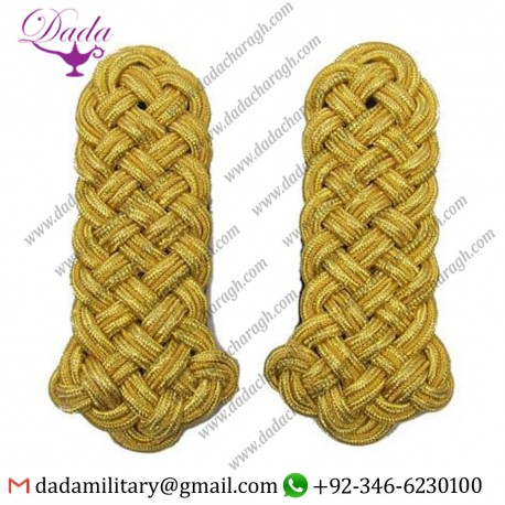 SHOULDER BOARD ALL GOLD WIRE CORD BLACK BACKING FEMALE GENERALS