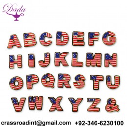 A to Z letter Customized Bullion wire brooch pin hand embroidery brooch badges Bullion wire fashion jacket