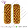 TWISTED SHOULDER CORD GOLD AND RED MYLAR SHOULDER CORD EPAULETTE MILITARY TWISTED SHOULDER CORD