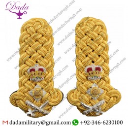 TWISTED SHOULDER CORD BRITISH ARMY GENERAL GOLD EPAULETTE, TWISTED SHOULDER CORD
