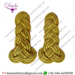 TWISTED SHOULDER CORD MILITARY GOLD MYLAR UNIFORM SHOULDER CORD EPAULETTE TRIPLE CORDED GOLD METALLIC