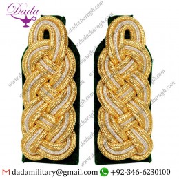 GENERAL GEFLECHT GRUEN CORDED SHOULDER BOARD SILVER GOLD