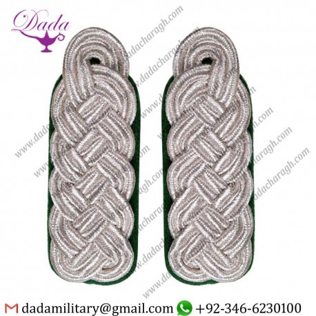 MAJOR TWISTED SHOULDER BOARD BRAID SILVER