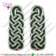 MAJORS GEFLECHT SILVER GREEN CORDED SHOULDER EPULETTE