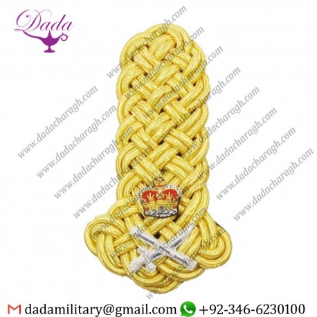 MILITARY DRESS UNIFORM SHOULDER BOARDS SHOULDER KNOTS GOLD , SILVER BULLION OR MYLAR CUSTOMIZED