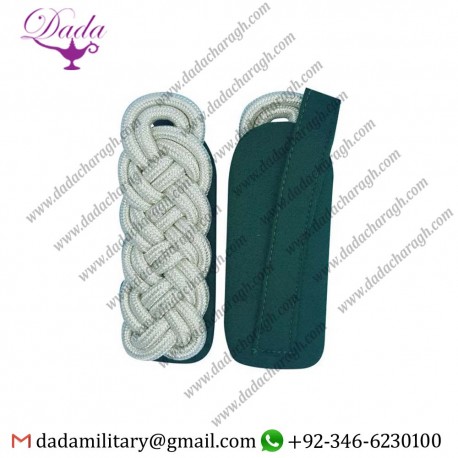 SHOULDER BRAID, MAJOR BRAID, SILVER ROUND CORD, FELT