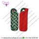 Shoulder braid, master braid, soutache green, cord silver, felt red