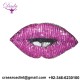 Beautiful Pink Lips Applique Patch Beaded Applique Accessories Dress Appliques Handcrafted Applique