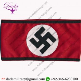 SS COTTON ARMBAND RIBBON TYPE SWASTIKA WWII GERMAN