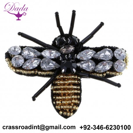 Bee Sew on Beaded Motifs Decoration Sewing Patch for Clothes Decor