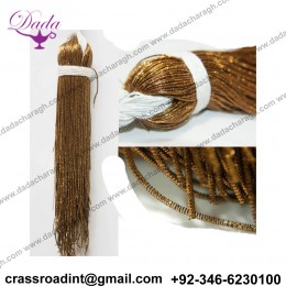 1MM French Metallic Check purl Wires in Golden Brown Colour
