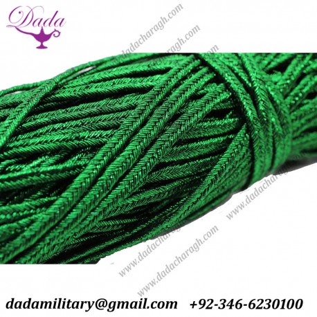 5 mm Thick Soutache Cord, Metallic Green Braid Cord, 5 mm Twisted Cord, Soutache Trim