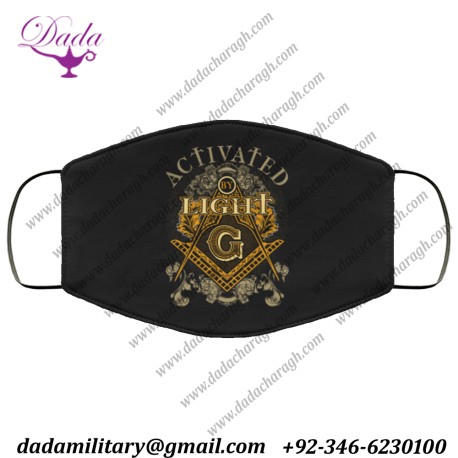 Activated By Light Masonic Face Mask