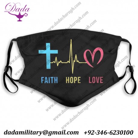 Faith Hope Love Dust Reusable Washable Face Mouth