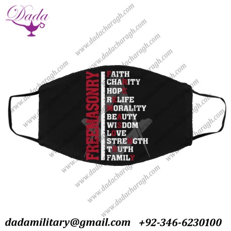 Freemason Faith Hop Charity Masonic Face Mask