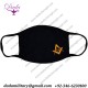 Freemason Logo Square and Compass Symbol Adult Black Face Mask 100% Cotton, Washable