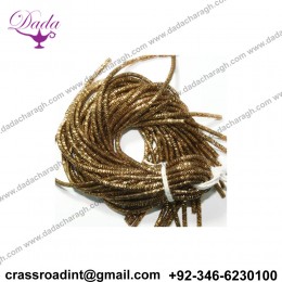 3 MM, French Wire, Metallic Check purl Wire, Bullion Wire in Antique Gold Colour