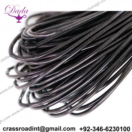 Black Round Smooth Copper Hand Embroidery French Fine Metallic Wire Goldwork Bullion Indian Gimp Dabka Purl Thread