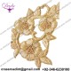 Boutique Golden Flower Work Embroidery Stitching Patches gold embroidery badge