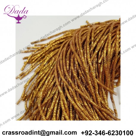 French Wire, Bullion Wire, 3 mm diameter, Antique Gold Color