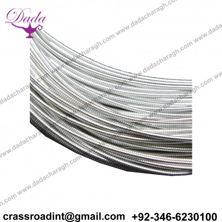 Gimp Jaseron Copper Zardosi Embroidery French Stiff wire in Silver Color