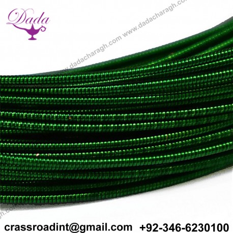 Gimp Wire Copper Zardosi Embroidery Stiff Wire French Stiff wire in Dark Green Colour